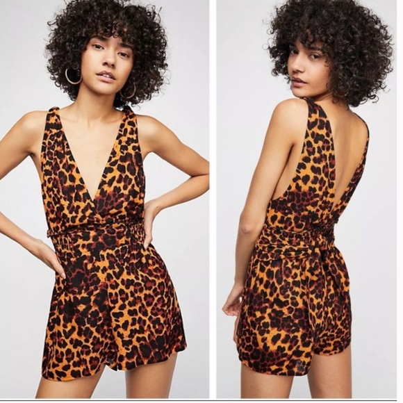 Free People Dresses & Skirts - Free People Cheetah Print Romper